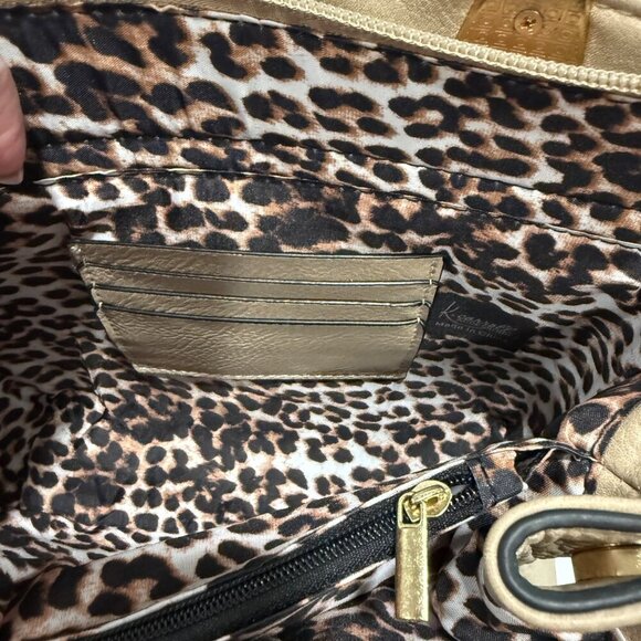 K. Carroll Crossbody Top Handle Convertible Purse RFID Bone Animal Print Lining - Picture 9 of 13